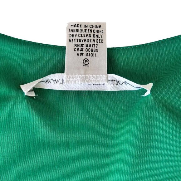 Diane von Furstenberg  Wrap Top Sz.M Green Sash Black Belt Bow Long Sleeve - Picture 11 of 16